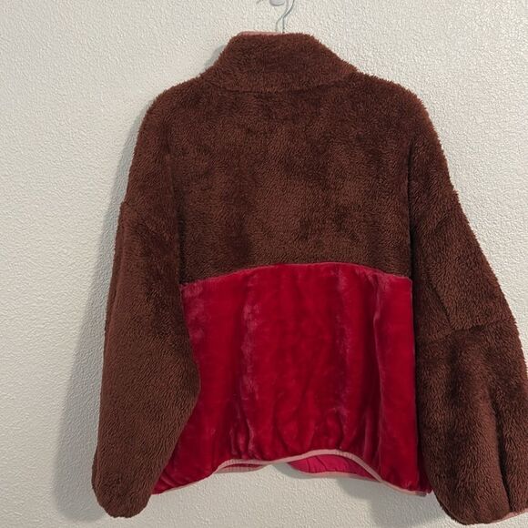 NWT- UGG-Marlene Sherpa Jacket II- pink and brown- Size Large - Picture 3 of 13